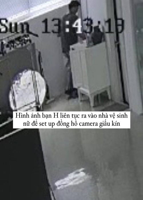 Một người đàn ông tên N.T.H bị nghi ngờ quay lén Châu Bùi. “N.T.H là nhân sự team sản xuất, ngày hôm đó chịu trách nhiệm có mặt trước để mở cửa studio và set up buổi thử đồ”, Châu Bùi chia sẻ.