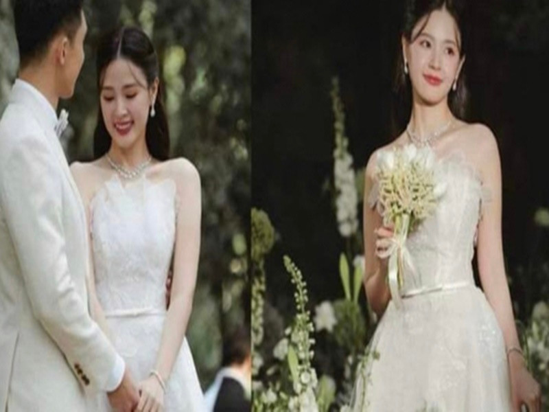 Không gian đám cưới của Midu ngập tràn hoa trắng. Ảnh: Người Đưa Tin.