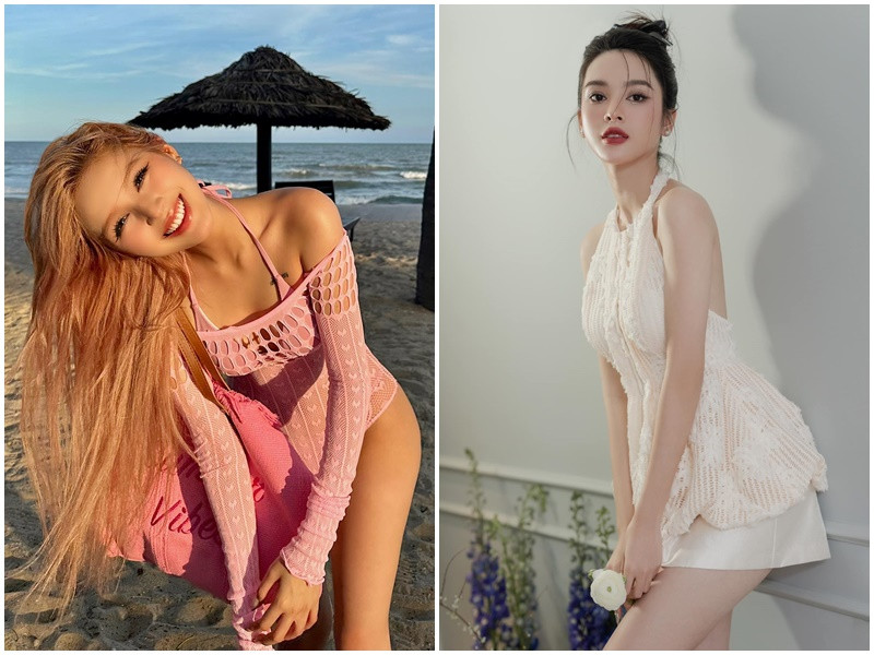 Khuôn mặt của Quỳnh Lương trẻ trung còn Xoài Non sở hữu gương mặt xinh như búp bê.