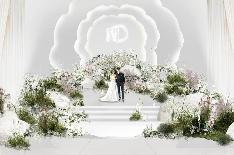 Phía diễn viên Midu vừa chia sẻ bản phối cảnh đám cưới. Ảnh: Znews.