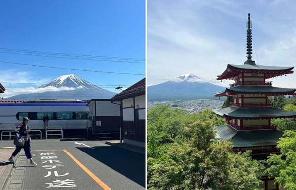 Du khach choc thung luoi che view nui Phu Si