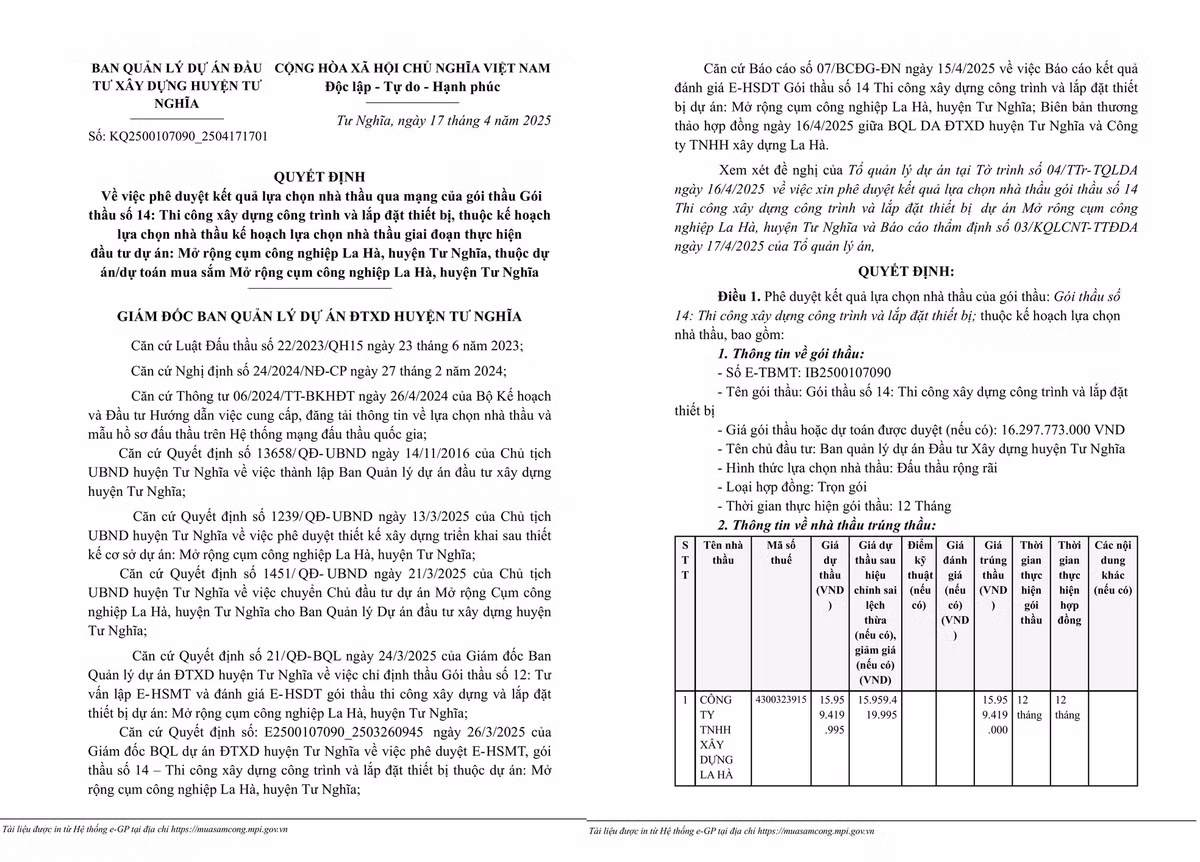 Quang Ngai: Cty La Ha trung goi xay lap gan 16 ty tai Tu Nghia