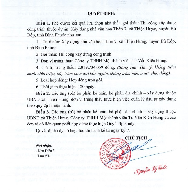 Binh Phuoc: Cty Kien Hung 1 ngay trung 2 goi thau tai xa Thien Hung-Hinh-4