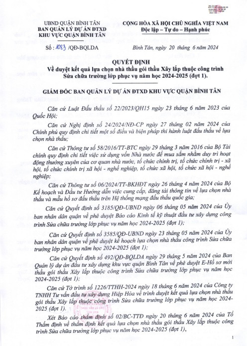 TP HCM: Nang luc Cty Bach Khoa - doanh nghiep trung 5/5 goi sua truong