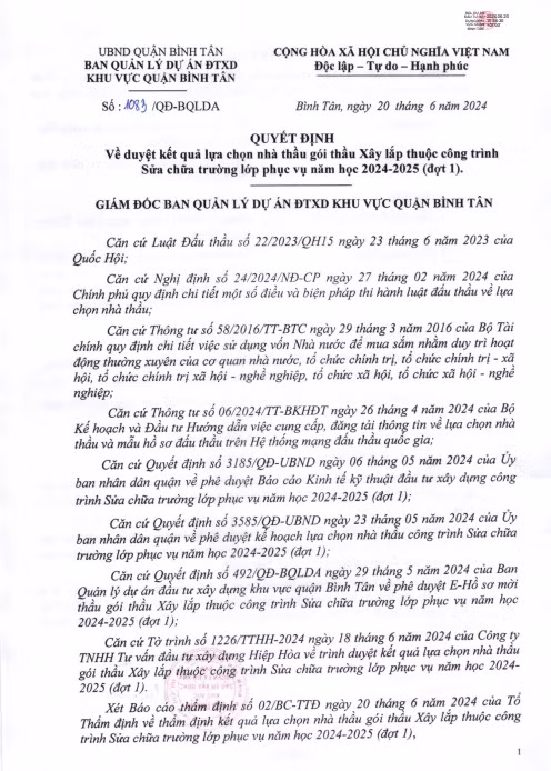 TP HCM: Nang luc Cty Bach Khoa - doanh nghiep trung 5/5 goi sua truong