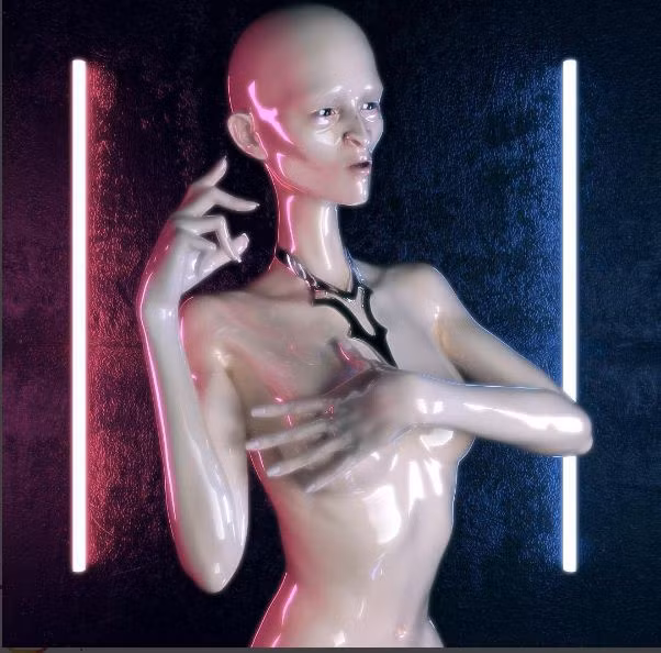 Hình ảnh cô trong tạo hình này giống hệt người ngoài hành tinh.