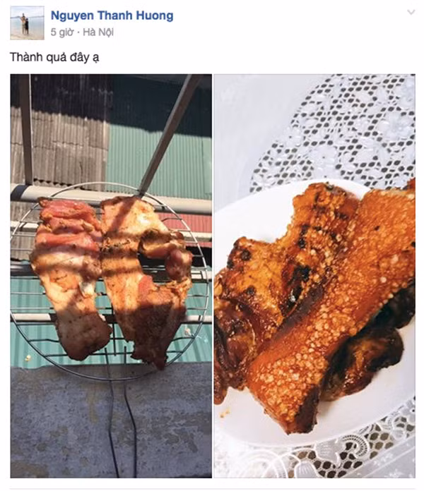 Theo đánh giá của các bà nội trợ, thịt phơi một nắng khi chiên thì phần bì giòn tan, thịt cũng chín nhanh nên không bị khô quắt. Vị thịt rất ngọt, đậm đà vì được tẩm ướp kỹ càng. Ảnh: Facebook Nguyen Thanh Huong