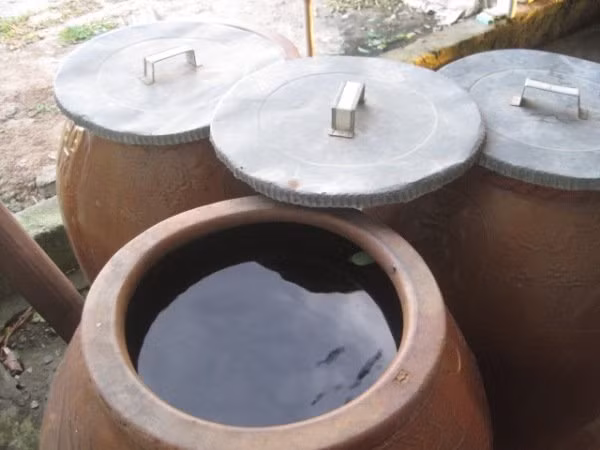 Bể chứa nước mưa phải có nắp đậy sạch sẽ. Ảnh: NNQB.