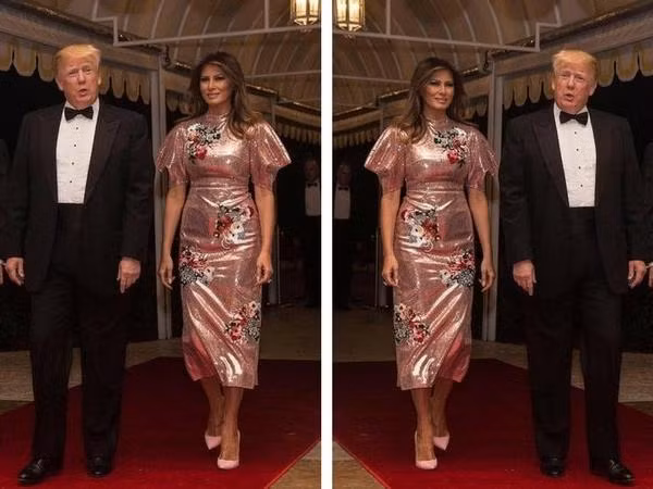 Chiếc váy hồng được Đệ nhất phu nhân Melania diện trong bữa tiệc hoành tráng đón Năm mới 2018 là chiếc váy Erdem’s ‘Emery’ có giá lên tới hàng nghìn USD. Ảnh: Internet.