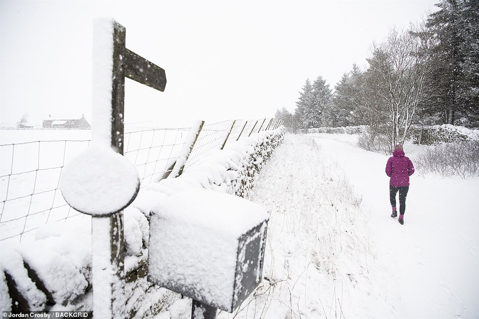 Tuyết trắng bao trùm khu Lanehead, Durham, hôm 29/1.