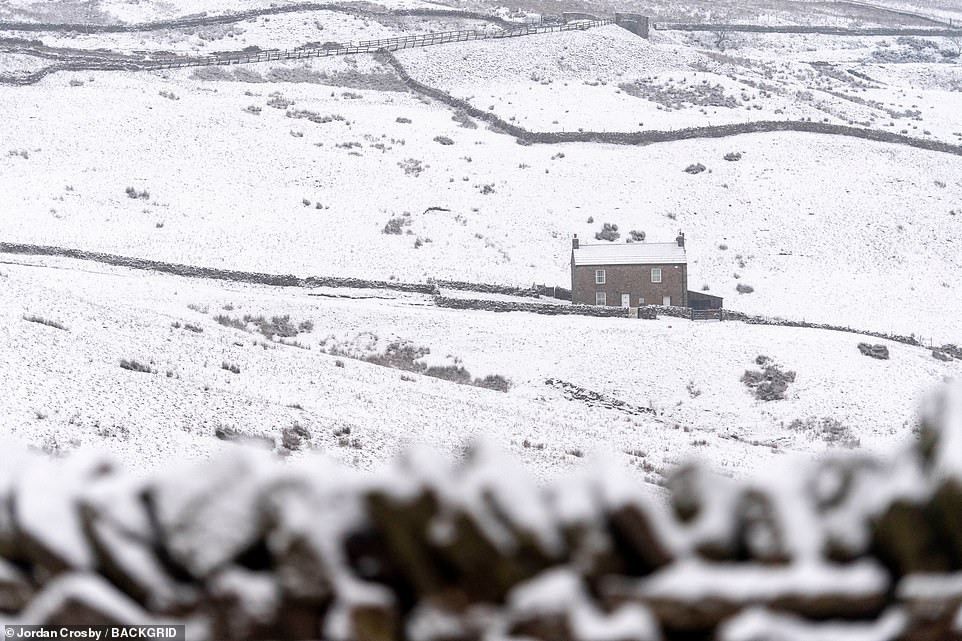 Cuộc sống của người dân ở nhiều vùng đất trên khắp thế giới đã bị ảnh hưởng do điều kiện thời tiết khắc nghiệt vào mùa đông. Ảnh: Một ngôi nhà ở làng Bowes, quận Durham (Anh), lẻ loi giữa cánh đồng tuyết trắng ngày 23/1. Ảnh: Daily Mail.