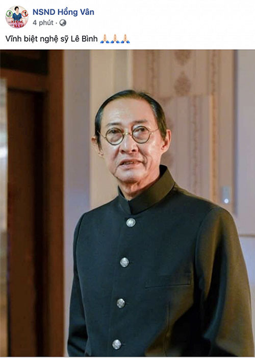 Nghệ sĩ Hồng Vân gửi lời vĩnh biệt nghệ sĩ Lê Bình.