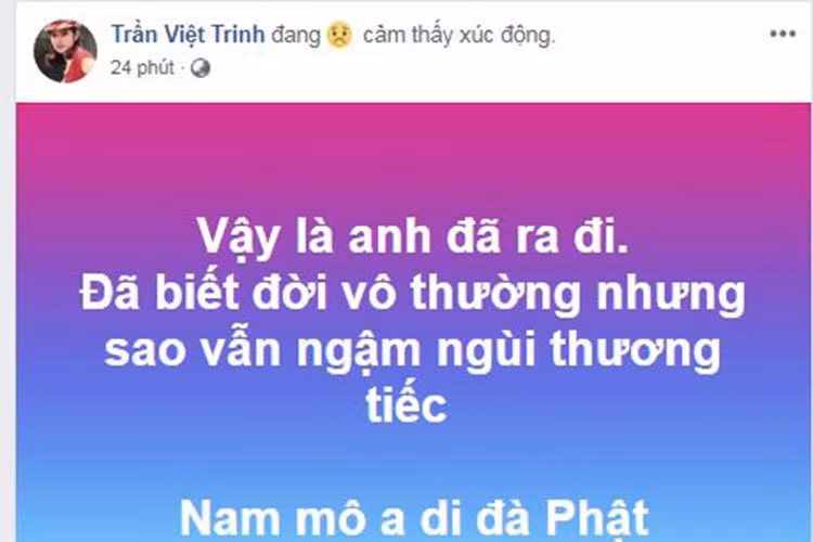 Việt Trinh ngậm ngùi thương tiếc nghệ sĩ Lê Bình.