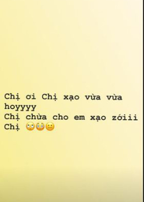 Bị Vũ Thu Phương chỉ trích, Ngọc Trinh đáp trả. Trên trang cá nhân, Ngọc Trinh viết: "Chị ơi, chị xạo vừa vừa thôi. Chị chừa cho em xạo với chị".