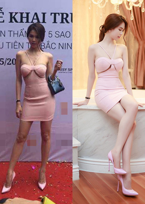 Một số người cho rằng có thể do góc chụp xấu nên nhan sắc của Ngọc Trinh mới thê thảm đến như vậy. Ảnh: Khám phá