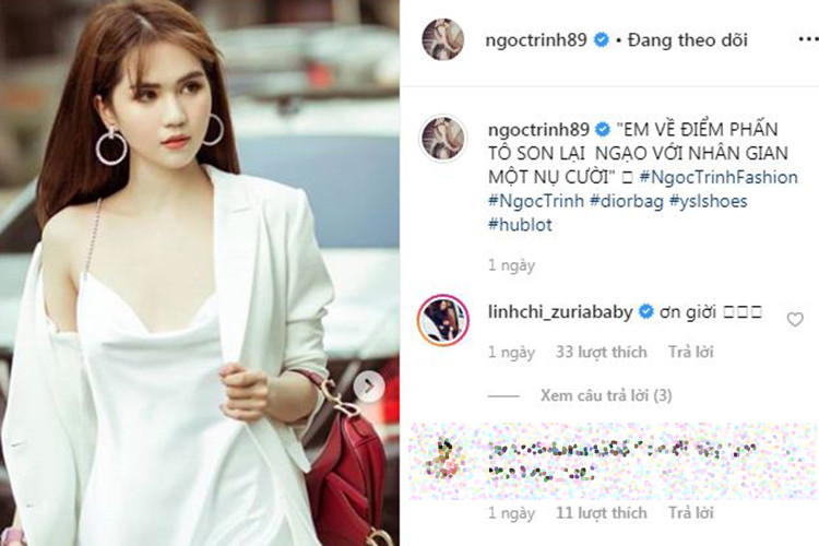 Hiện tại, trên trang cá nhân, Ngọc Trinh vẫn đều đặn cập nhật hình ảnh của mình.