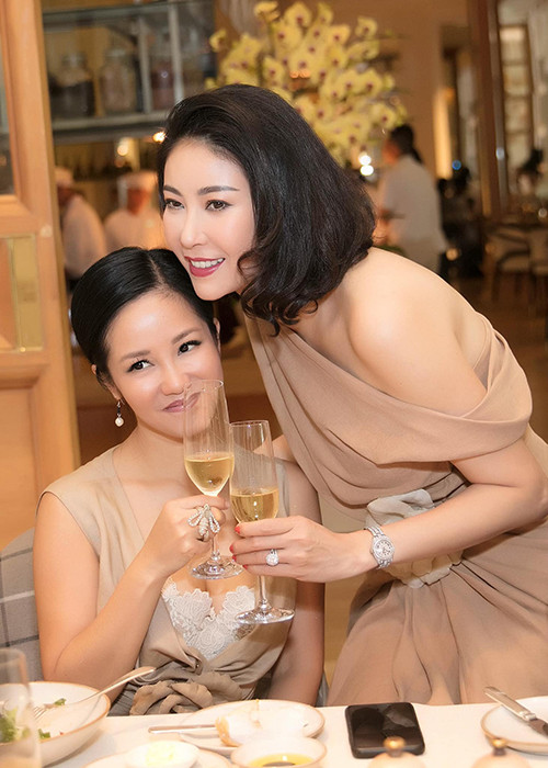 Hình ảnh Hồng Nhung đến dự tiệc sinh nhật của cô bạn thân Hà Kiều Anh cách đây không lâu.