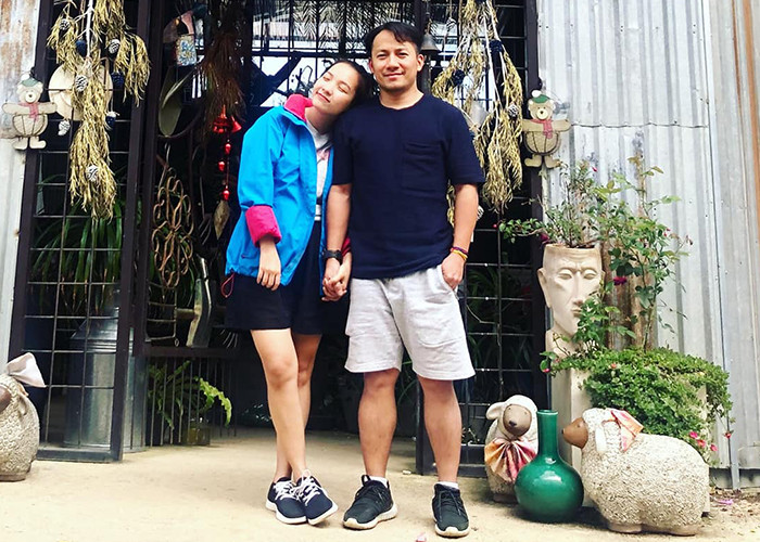  Thụy Vy và Tiến Đạt tình tứ bên nhau khiến không ít người cảm thấy ghen tỵ với cặp đôi này.