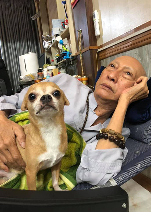 Chia sẻ trên Tiền Phong, Khả Hân - con gái nuôi của nghệ sĩ Lê Bình cho biết bố của cô nuôi Lucky khoảng 7, 8 năm nay. Ảnh: FBNV