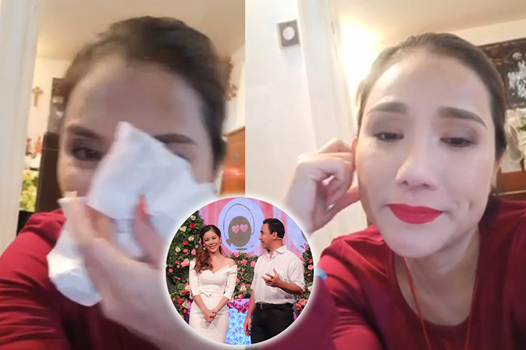 "Nhiều người nói tôi đi chơi rồi về quay, nhưng người ta lại cắt hợp đồng của tôi, chứ làm gì có ai bỏ chương trình. Kinh tế của tôi khá hơn, có thể cho con đi học nhờ chương trình. Giờ người ta cắt hợp đồng đột ngột, tôi hụt hẫng, stress lắm", Cát Tường nghẹn ngào chia sẻ. Ảnh: Yeah1