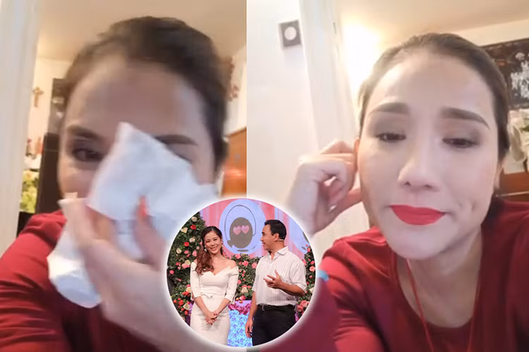 "Nhiều người nói tôi đi chơi rồi về quay, nhưng người ta lại cắt hợp đồng của tôi, chứ làm gì có ai bỏ chương trình. Kinh tế của tôi khá hơn, có thể cho con đi học nhờ chương trình. Giờ người ta cắt hợp đồng đột ngột, tôi hụt hẫng, stress lắm", Cát Tường nghẹn ngào chia sẻ. Ảnh: Yeah1