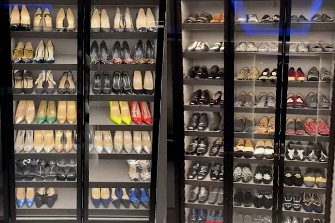 Trấn Thành - Hari Won dành riêng một góc để thiết kế phòng thay đồ, cất giữ đồ hiệu.