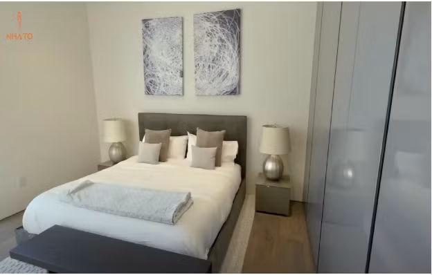 Phòng ngủ cho khách thiết kế đơn giản nhưng vẫn tiện nghi tối đa.