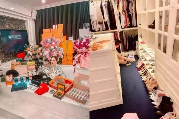 Những món đồ hàng hiệu “chất đầy” trong nhà vợ chồng Đoàn Di Băng khiến dân tình "lác mắt". Ảnh: FBNV
