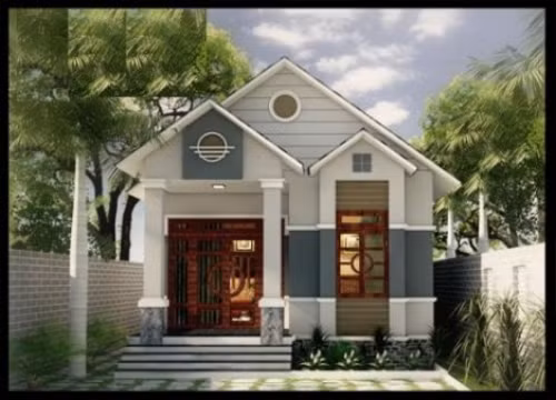 Thiết kế kiến trúc tinh tế, màu sắc hài hòa là những điểm nổi bật giúp mẫu nhà cấp 4 mái thái ghi điểm trong mắt chủ đầu tư. Ảnh: Wedo