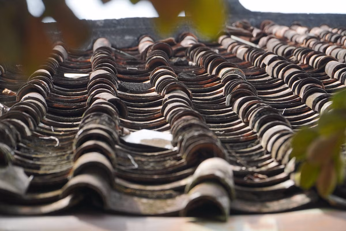 Mái nhà lợp theo lối âm dương điển hình của kiến trúc cổ. Ảnh: Happnest