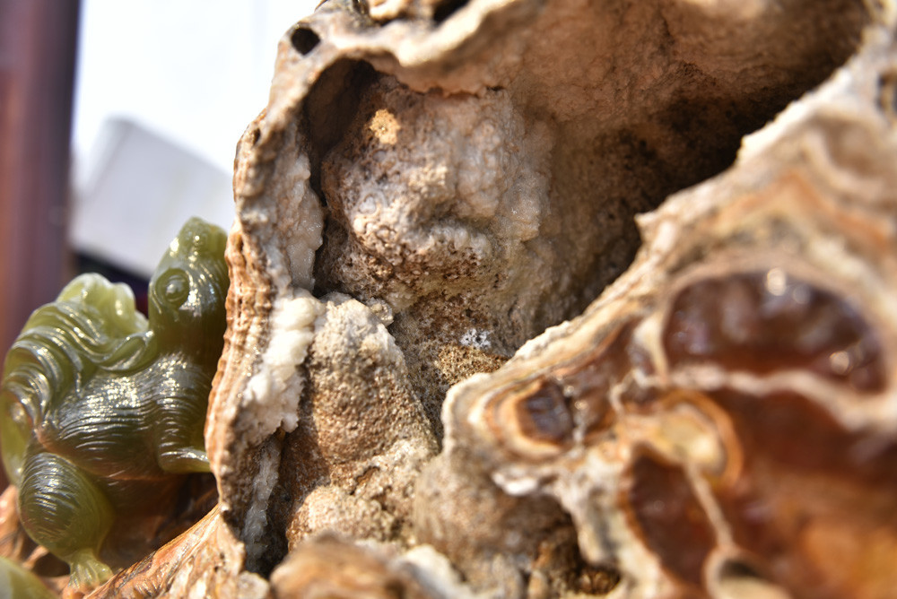 Chiêm ngưỡng tác phẩm Lão Nho ba lần, ông Nguyễn Đức Bưởi - người chơi cây cảnh lâu năm ở Bắc Ninh cho rằng, gốc cây già nua rất tự nhiên... Ảnh: Vietnamnet