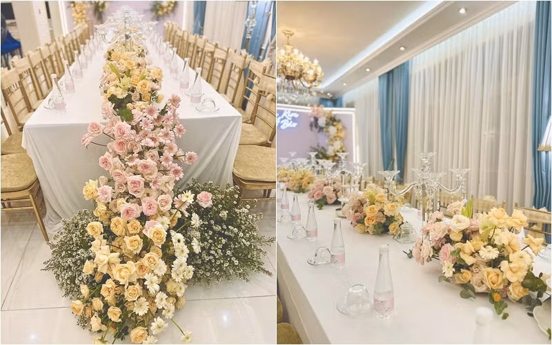 Không gian tiệc cưới là căn biệt thự 300m2 của vợ chồng Đoàn Di Băng.