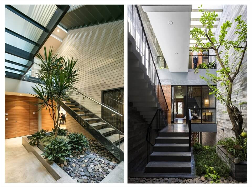 Trong nhà ống nên thiết kế giếng trời (có thể đóng mở). Giếng trời giúp thoáng khí. Nếu xảy ra cháy, khói độc sẽ thoát bớt ra ngoài. Ảnh: Roman Luxury