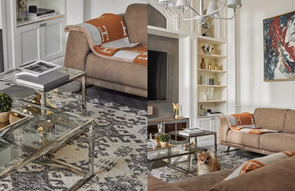 Tầng trệt gồm phòng khách, bếp, và phòng gia nhân. Phía trước là sân vườn rộng rãi, sau nhà là khu giặt phơi.