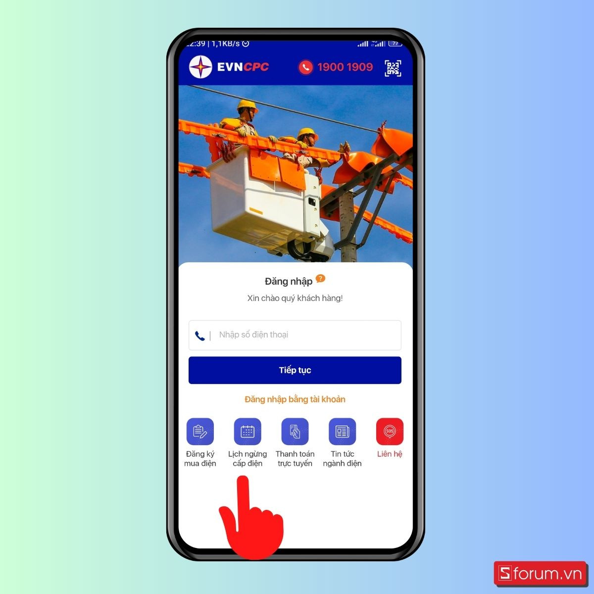 Tra cuu lich cat dien “ trong mot not nhac” bang dien thoai