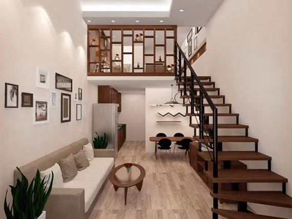 Ưu điểm của nhà cấp 4 gác lửng là nhỏ xinh, chi phí xây dựng vừa phải nhưng không kém phần hiện đại. Ảnh: Gialongconstruction