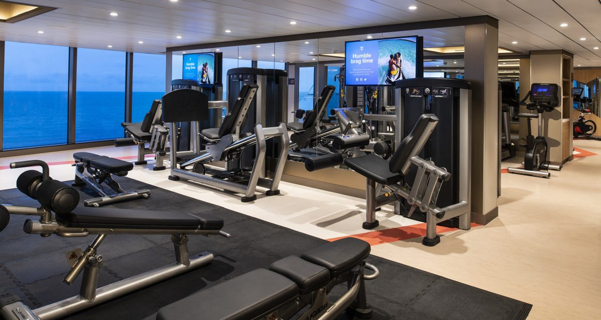Phòng tập gym hiện đại dành riêng cho du khách. Ảnh: Royalcaribbeanincentives