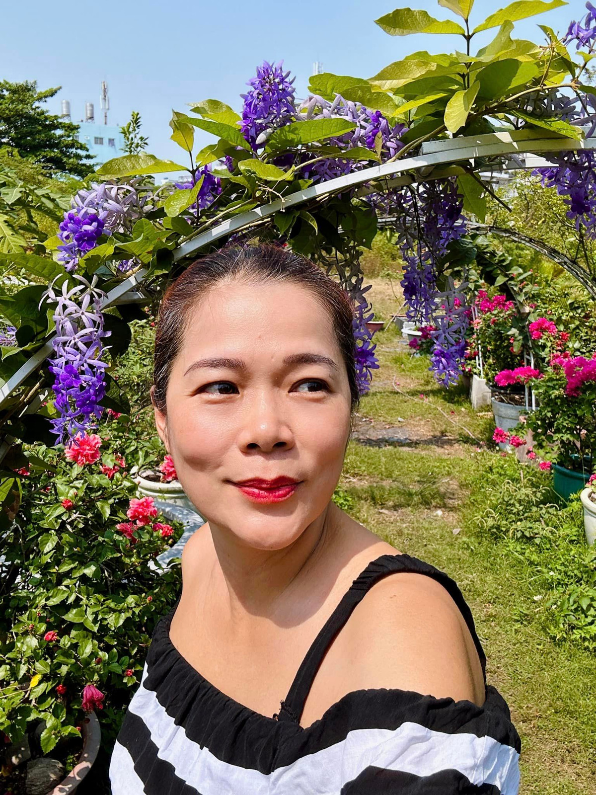 Trên trang cá nhân, Mỹ Lệ thường khoe khung cảnh bên trong khu vườn rộng hàng nghìn m2 của gia đình ở Tân Bình, TP HCM.