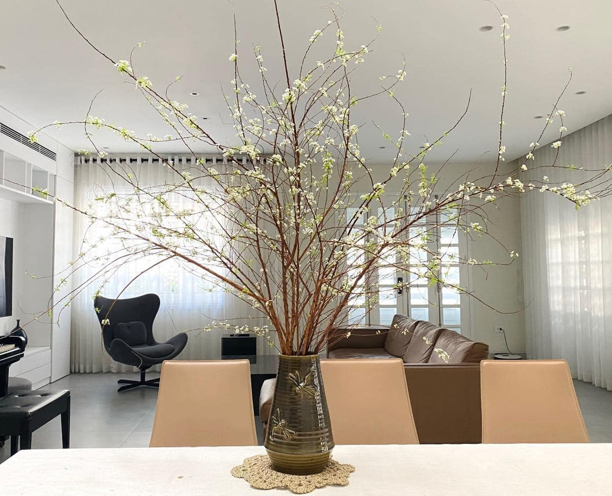 Trên chợ mạng và một số trang thương mại điện tử, cành tuyết mai được bán theo bó, dao động từ 160.000 - 230.000 đồng/bó.