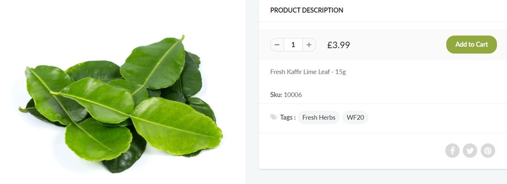 Tuy nhiên, mức giá đó "chưa thấm vào đâu" so với lá chanh ở nước ngoài. Cụ thể, trang web bán nông sản tại Anh, Wattsfarms bán lá chanh với giá 3.99 bảng Anh cho 15g, tương đương hơn 120.000 đồng/15g và hơn 8 triệu đồng/kg. Ảnh: Internet