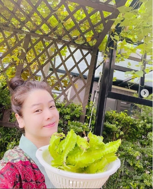 Nữ diễn viên cũng trồng nhiều loại rau phục vụ bữa ăn hàng ngày.