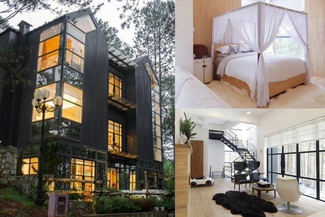 Năm 2019, đại gia Đức An tặng vợ căn biệt thự rộng 100m2 trị giá 25 tỷ đồng tại Đà Lạt, đặt tên là Villa Bồ Câu (theo tên con gái nhỏ). Tiếp đó, ông tặng vợ căn biệt thự gỗ rộng 800m2 được xây dựng trên đồi thông Đà Lạt. Ảnh: Internet