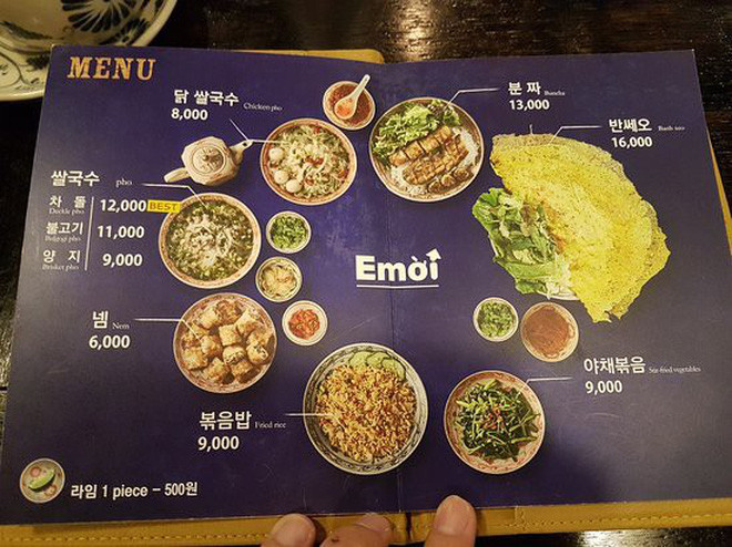 Tại một nhà hàng phở tại Seoul (Hàn Quốc), một đĩa rau muống xào cũng có giá tới 9.000 won - tương đương khoảng 180.000 đồng. Ảnh: Vietnamnet