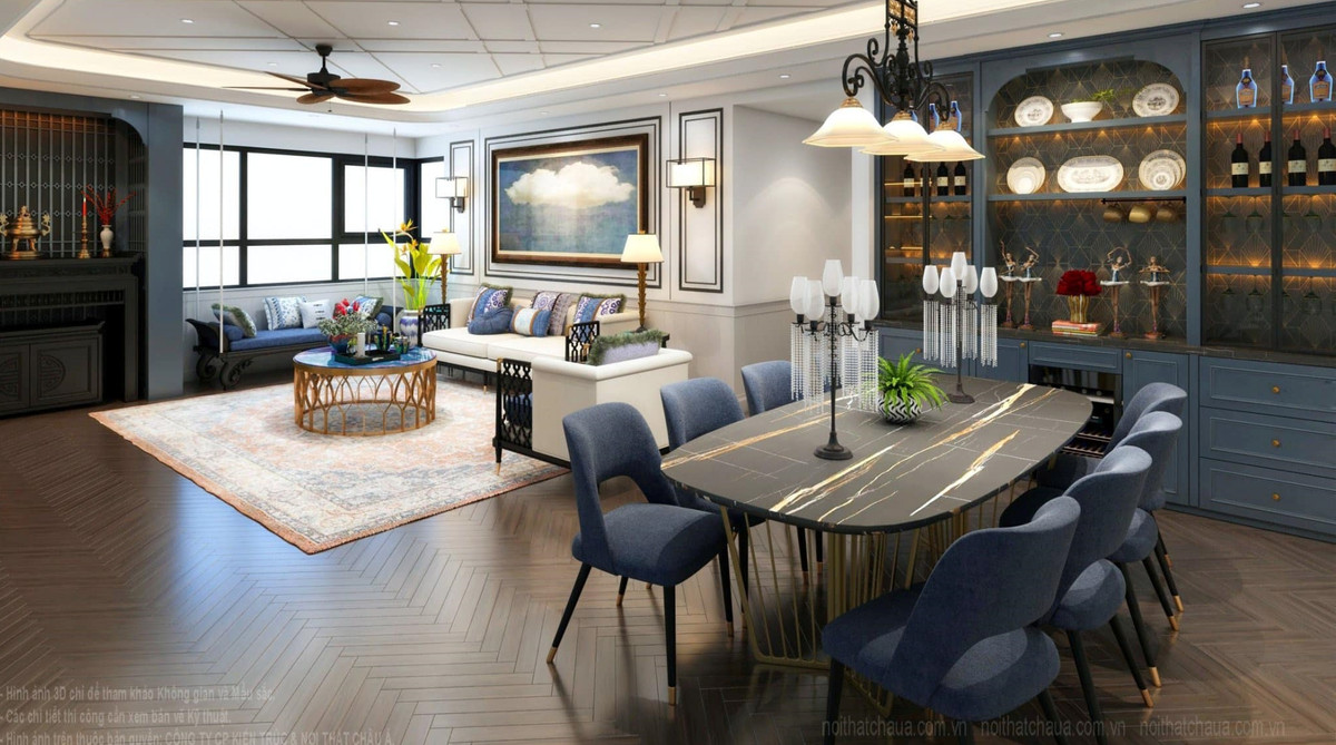 Nội thất trong nhà toát lên sự sang trọng, hiện đại.