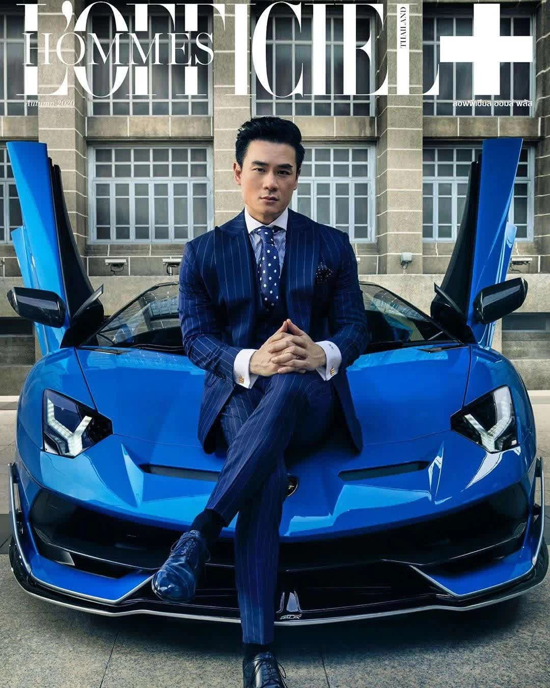Nott Visrut thường chia sẻ hình ảnh đi nghỉ dưỡng hay tạo dáng bên cạnh dàn xe Lamborghini. Ảnh: Instagram