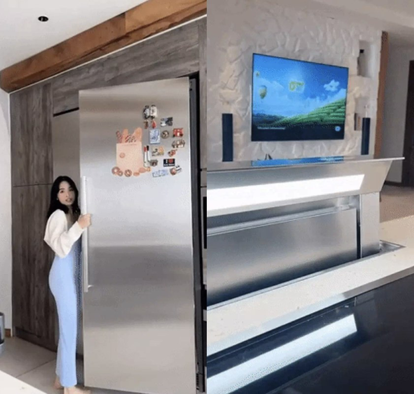 Đáng chú ý nhất là khu bếp đắt đỏ, chỉ riêng tủ lạnh đã có giá khoảng 500 triệu đồng.