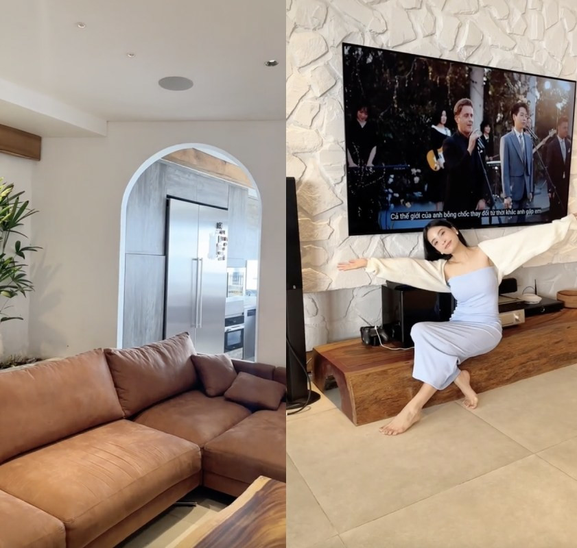 Khán giả không khỏi trầm trồ khi Kiều Anh khoe chi tiết từng ngóc ngách sang chảnh trong căn hộ của hai vợ chồng.