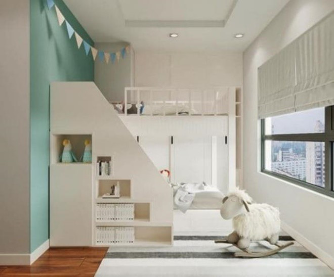 Phòng ngủ của vợ chồng Đan Lê và hai con. Nguồn ảnh: FBNV