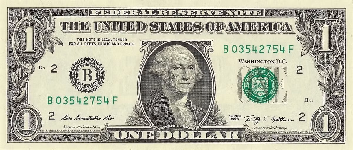 Chân dung George Washington lần đầu tiên được khắc họa trên tờ tiền 1 USD vào năm 1869.