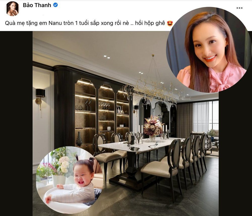 Trước đó, Bảo Thanh từng chia sẻ hình ảnh ngôi nhà tặng con gái 1 tuổi đang được hoàn thiện.